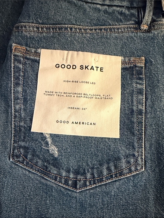 Good American Denim - Good American Men’s Good Skate Relaxed Loose-Leg Jeans - Denim Blue